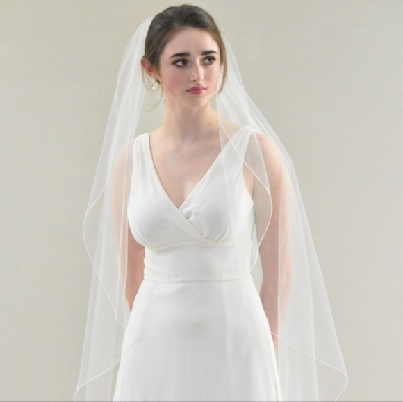 Dresses & Skirts - KC Bridal Angel Cut Waterfall Bridal Wedding Veil Light Ivory 45"